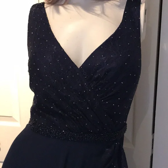 Mac Duggal Rhinestone Chiffon Gown, Dress - Picture 5 of 14